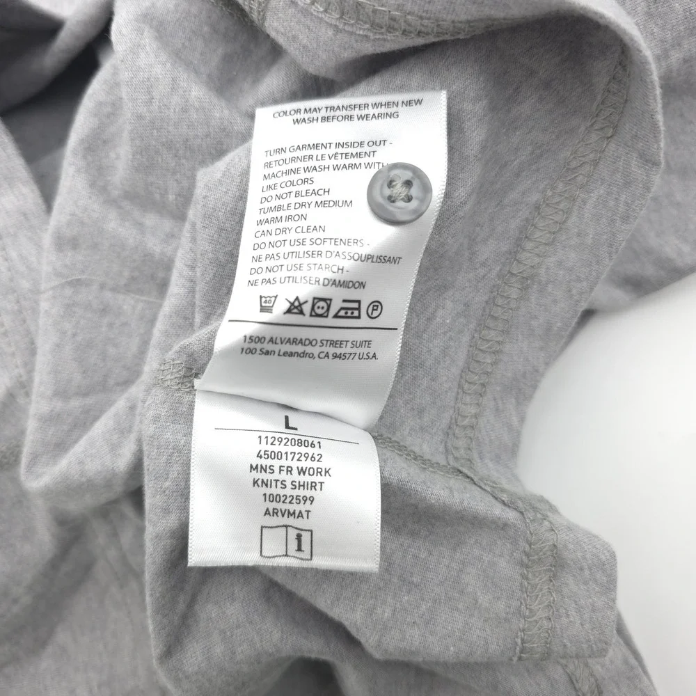 Ariat Men Gray Henley Large FR Work Crew Long Sleeve T-Shirt CAT2 2212 Perdido - Picture 13 of 16